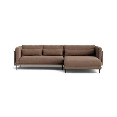 Bali Chaiselong Sofa, Højrevendt - Nordic Brun - Slidstærk & Komfortabel - 295x170x76cm - Sofa med Chaiselong & Nozag Fjedre