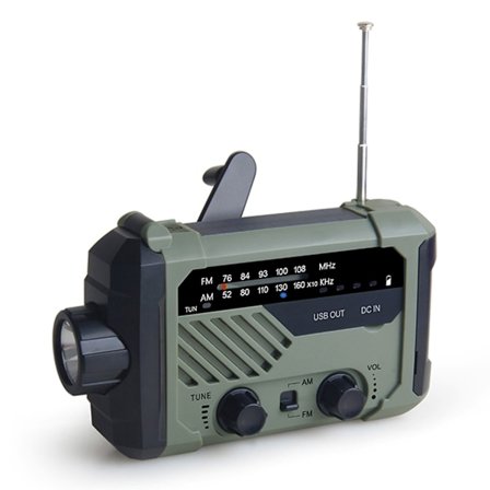 Digital FM AM Radio Nødlampe SOS Alarm 2000mAh
