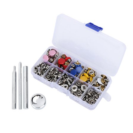 Metallinen nepparikiinnike vaatteiden ja nahkatarvikkeiden kiinnittämiseen