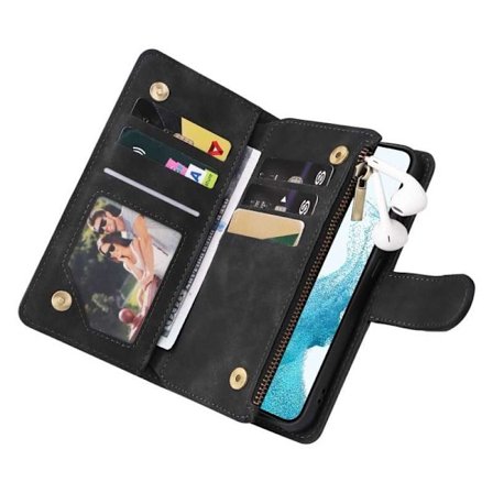 Samsung S22 Plus Multifunktionellt Plånboksfodral Zipper 8-Fack