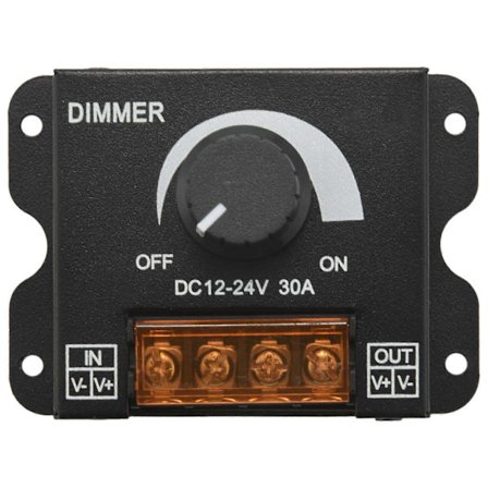 Regulator DC 12-24V 30A/Ingen strobe med dreiebryter LED-lysdimmer