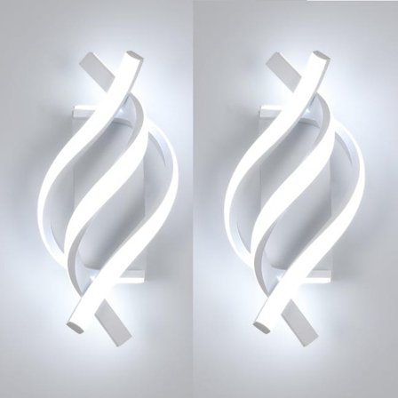 2-pakning LED-vegglamper 21W, kaldhvit 6500K, moderne design, for korridor, trapp og kontor