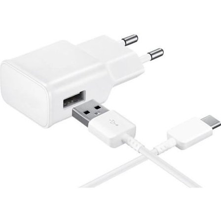 [Kompatibel med Samsung Galaxy S10 S10+ S10E] Kabel Type USB-C 1 Meter + Hvid Vægoplader [Phonillico ]