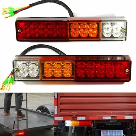 2 stk. 12V LED-trailerlys, universelle LED-baglygter 20LED baklys bremsesvingssignal baglygte til trailer lastbil traktor campingvogn bus camping