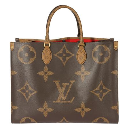 Louis Vuitton Vintage Pre-owned Louis Vuitton Monogram Reverse Canvas Onthego Gm , Bruin , Dames , Maat: ONE Size Vintage Tassen