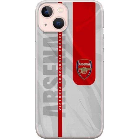 Yhteensopiva Puhelinkuori Apple iPhone 13 mini Arsenal FC logo juliste jalkapallo Premier League seura punainen valkoinen tausta Gunners jalkapallojou