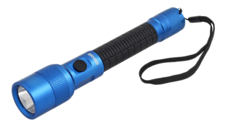 MAXELL UV LED flashlight, IP44, aluminum, blue