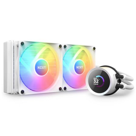 NZXT Kraken 240 RGB - White 240mm AIO vannkjøling med LCD-skjerm og RGB-vifter