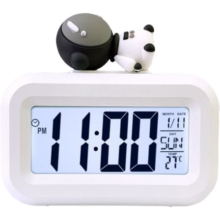 Højopløselig LCD-vækkeur med baggrundsbelyst display, multifunktion