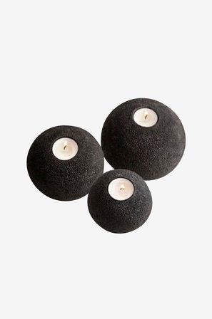 Zelected by Houze - Kynttilänjalat Moonsand, 3/pakk. - Musta - Kynttilänjalat & lyhdyt - - Homeroom