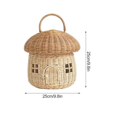 Ny Rattan Soppkurv Veske Flettet Dame Håndvesker Strand