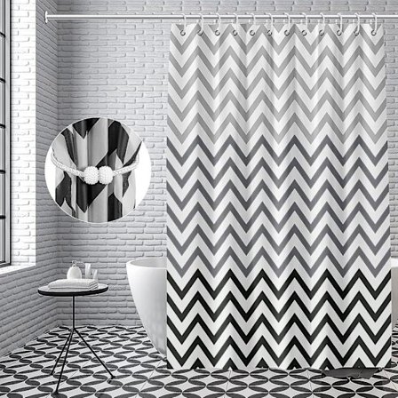 Duschdraperi 100% Peva 180 X 180 Cm Inkl 12 X Duschdraperikrokar & 1 Duschdraperi