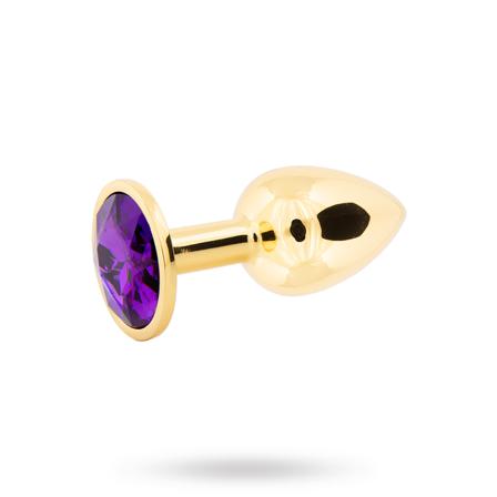 Sexig Metal Plug Small - Gold/Purple - Upptäck sexleksaker hos vuxen.se - Dildos, vibratorer, kulor, piskor, stapons & sexdockor
