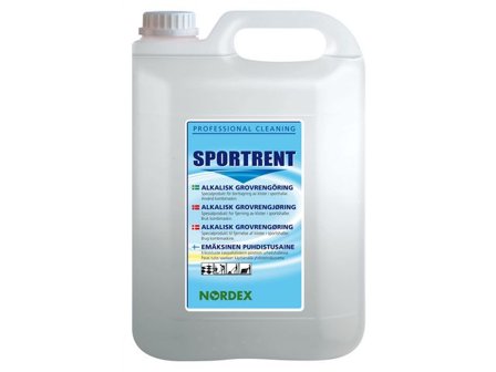 NORDEX Golvunderhåll, Kraftigt alkaliskt rengöringsmedel Sportrent, oparfymerat, 5l - Lyreco - Städ och hygien - Golvunderhåll - Underhållsmedel