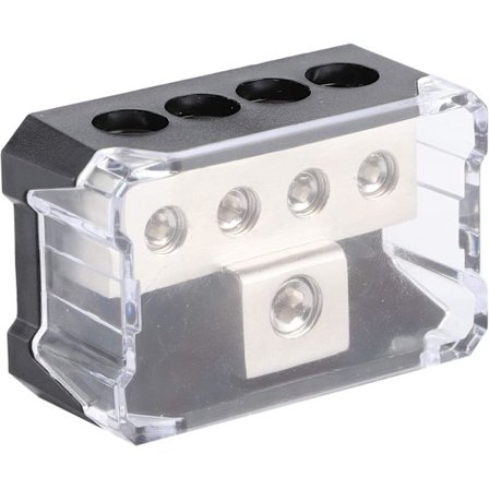 Fördelningsblock, Strömfördelningsblock, 1 Ingång 4 Utgångar Koppar Bil Audio Stereo Amp Splitter Anslutningsbox
