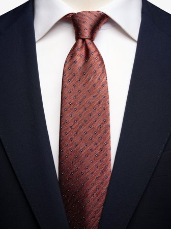 John Henric Men's Terracotta Krawatte geometrisch Size 7,5