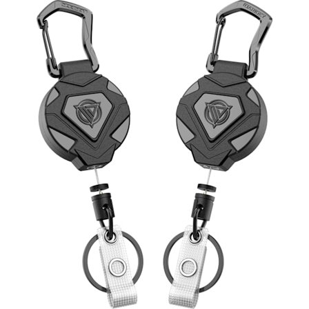 2 stk. Nøglering med snor, Heavy Duty, Nøglesnor, Nøglering med snor med opgraderet karabinhage i zinklegering