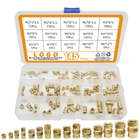 145 Stk Dobbelt Diagonal Kobber Blomster Nød Riflet Nødder Gevind