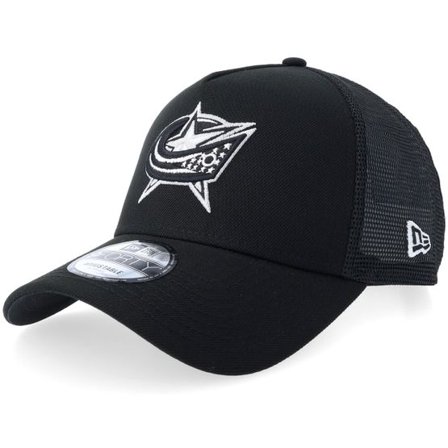 New Era - NHL Svart trucker Keps - Columbus Blue Jackets 9FORTY Black/White A-Frame Trucker @ Hatstore