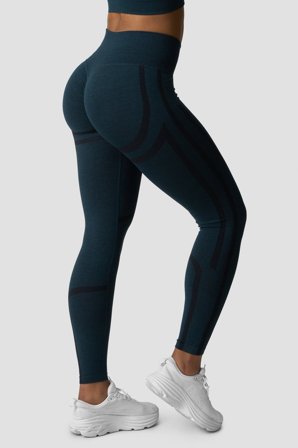 ICANIWILL - Rush Seamless Tights Dk Teal - Träningstights - Dam - Träningskläder från ICIW