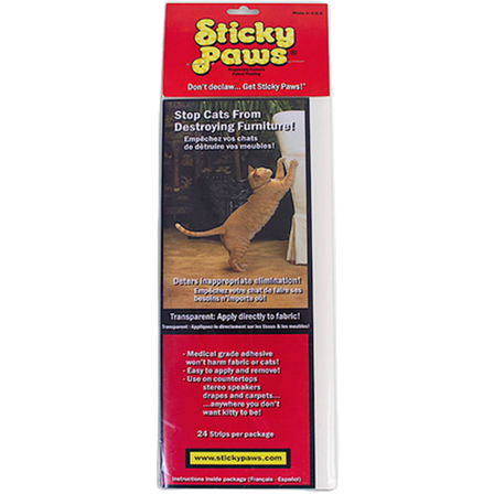 Sticky Paws - Sticky Paws Strips 24 stk - antiklorestrips for katter - Katt - Kattetrening & anti-kloring - Get Off & Avvisningsspray - ZOO.no