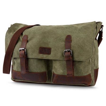 Sac Spencer vert et marron pour ordinateur portable pour hommes - Sacs bandoulière
