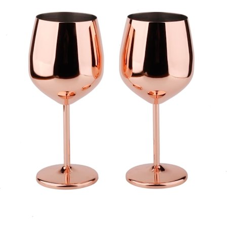 Vinglas i rostfritt stål, set om 2