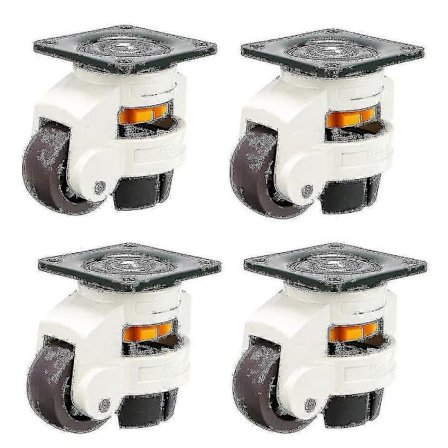 4 stk. møbelhjul, drejeligt hjul, 60f udtrækkelige nivelleringshjul, nylon aluminiumslegering, 250 kg lastekapacitet pr. hjul -xx