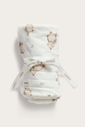 Newbie | Mønstret babypledd med bamser Offwhite ONE SIZE | Offwhite