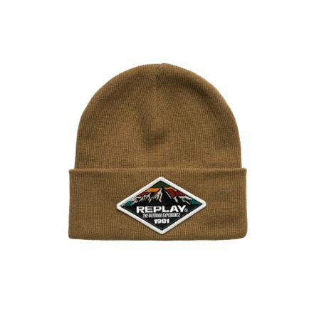 Replay Beanies , Bruin , Heren , Maat: ONE Size Hoeden
