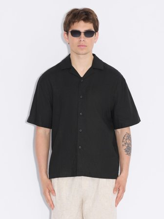 Holzweiler - Pier Solid Shirt - Black - Mens - Extra Small