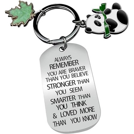 Söt Panda Nyckelring - Du är modigare starkare smartare än du tror Inspirerande Panda Nyckelring Vänskapspresenter