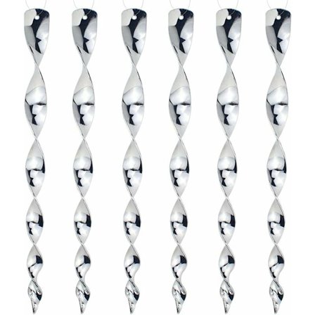 6 stk. Anti-fugl Reflekterende Anti-fugl Afvisende, Hængende Anti-fugl Afvisende Reflektor, Anti-fugl Reflekterende Vindspiral (Sølv)-