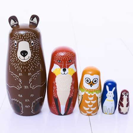 Sett med 5 russiske tredukker