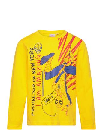 T-Shirt T-shirts Long-sleeved T-shirts Gul Spider-man*Betinget Tilbud
