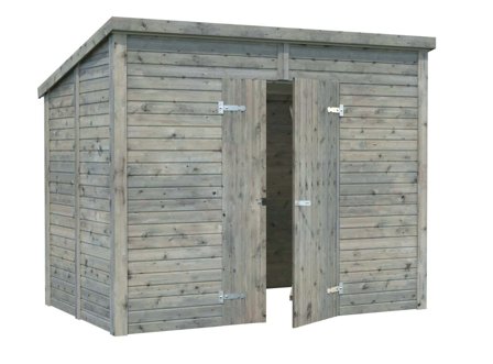 Palmako Leif Förråd 4,6 m²/inv. 4,2 m², grå impregnerad, Stugor & förråd