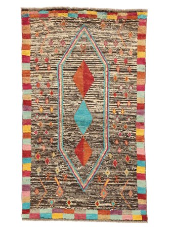 85X147 Tapis Berbère Colourful Moderne Marron/Rouge Foncé (Laine, Afghanistan) Carpetvista