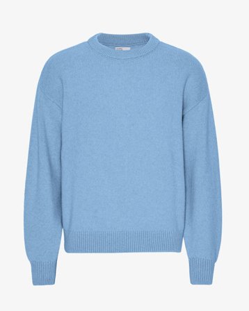Oversized Merino Wool Crew - Seaside Blue