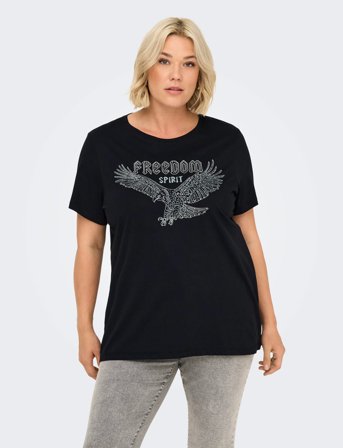 ONLY Carmakoma Carcruz Life Ss O-Neck Reg Tee Jrs - Black - 46-48