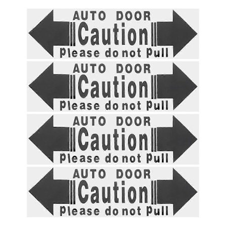 4 stk. Automatisk Dør Klistermærke Advarsel Automatisk Dør Klistermærke Rør Ikke Klistermærke Selvklæbende Sikkerhedsskilt til Skydedør Glasdør Bildør