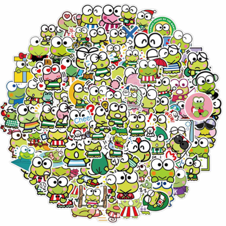100st Vattentät Kawaii Big Eyed Frog Graffiti Resväska Bil Sk