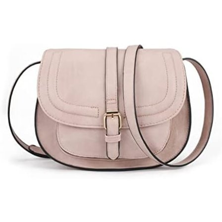 Crossbody-veske for kvinner, liten veske og skulderreim, vintage salvesker i vegansk skinn (rosa)