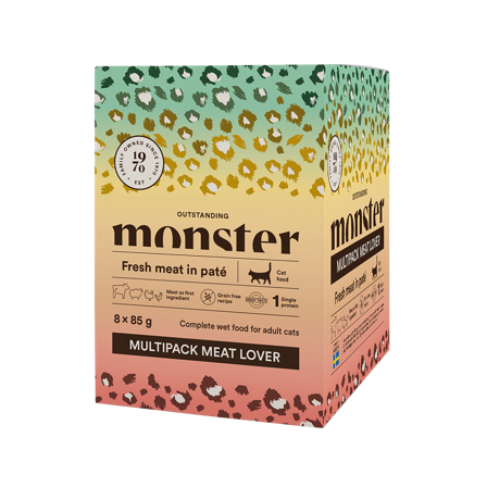 Monster Pet Food - Katteposer Multipack Meat Lover 8 x 85 g - Katt - Kattefôr & kattemat - Våtfôr og våtmat - ZOO.no