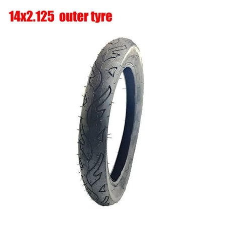 14 tums uppblåsbar skoter elcykeldäck 14x2,125 ytterdäck innerslang FÖR barncykel Baby Delar