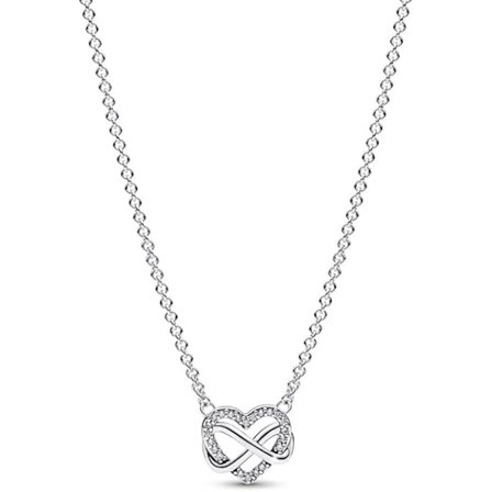 Infinity hjerte 14k gullbelagt halskjede med klar cubic zirconia