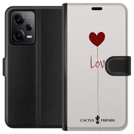 Yhteensopiva Lompakkokotelo Xiaomi Xiaomi Redmi Note 12 Pro Cactus and Friends - Love Balloon Minimal