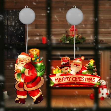 Julevindue Silhuet Lys Dekoration - Hængende LED Lys Batteridrevet