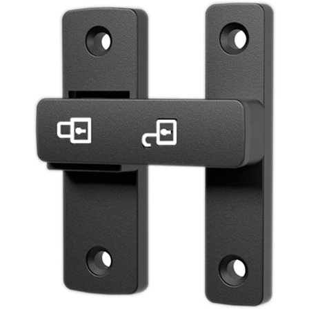 Kraftig Flip Lås - 180° Sving-/Skydedør Bolt til Port, Lade & Hegn, Sort med Fluorescerende Sikkerhedsmarkering