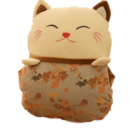 (brun)Plyschdocka kinesisk stil katt soffa kudde familj