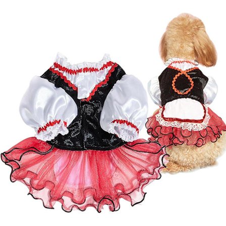 Flickkjole til hund | Meshkjoler til hvalpe | Kæledyrstøj med sløjfe til fødselsdag, bryllup, til små mellemstore hunde Youding(XL)